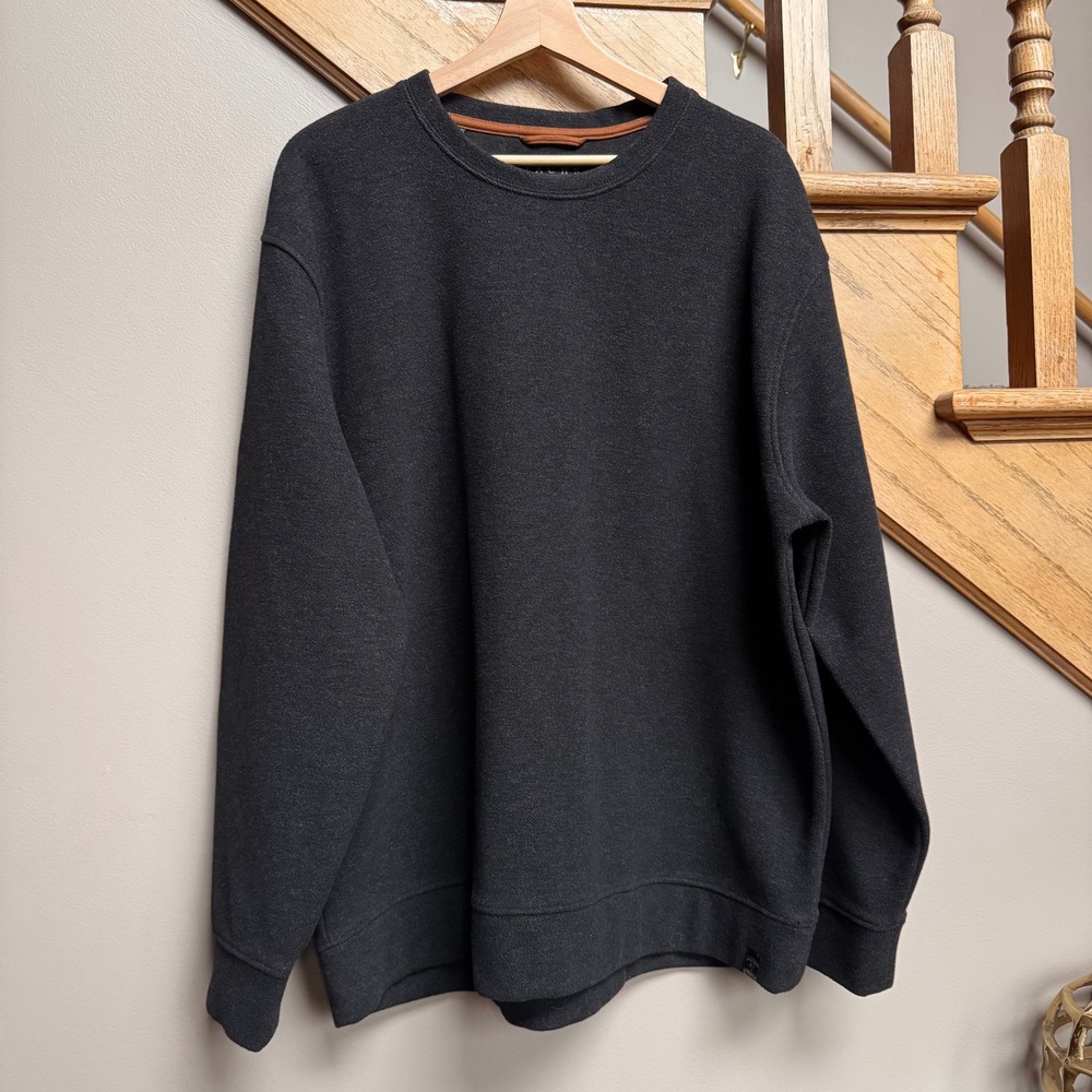 Jachs New York Mens Charcoal Gray Textured Crewneck Sweatshirt‎ Gorpcore XXL
